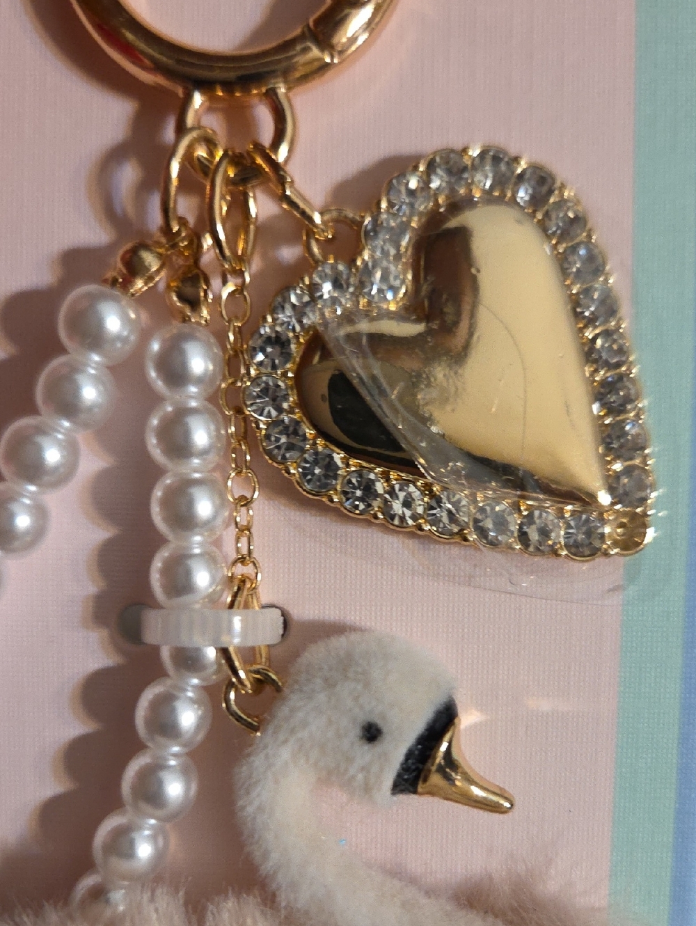 Piper K Swan Bag Charm with Pearl Accents NWOT - Picture 5 of 7